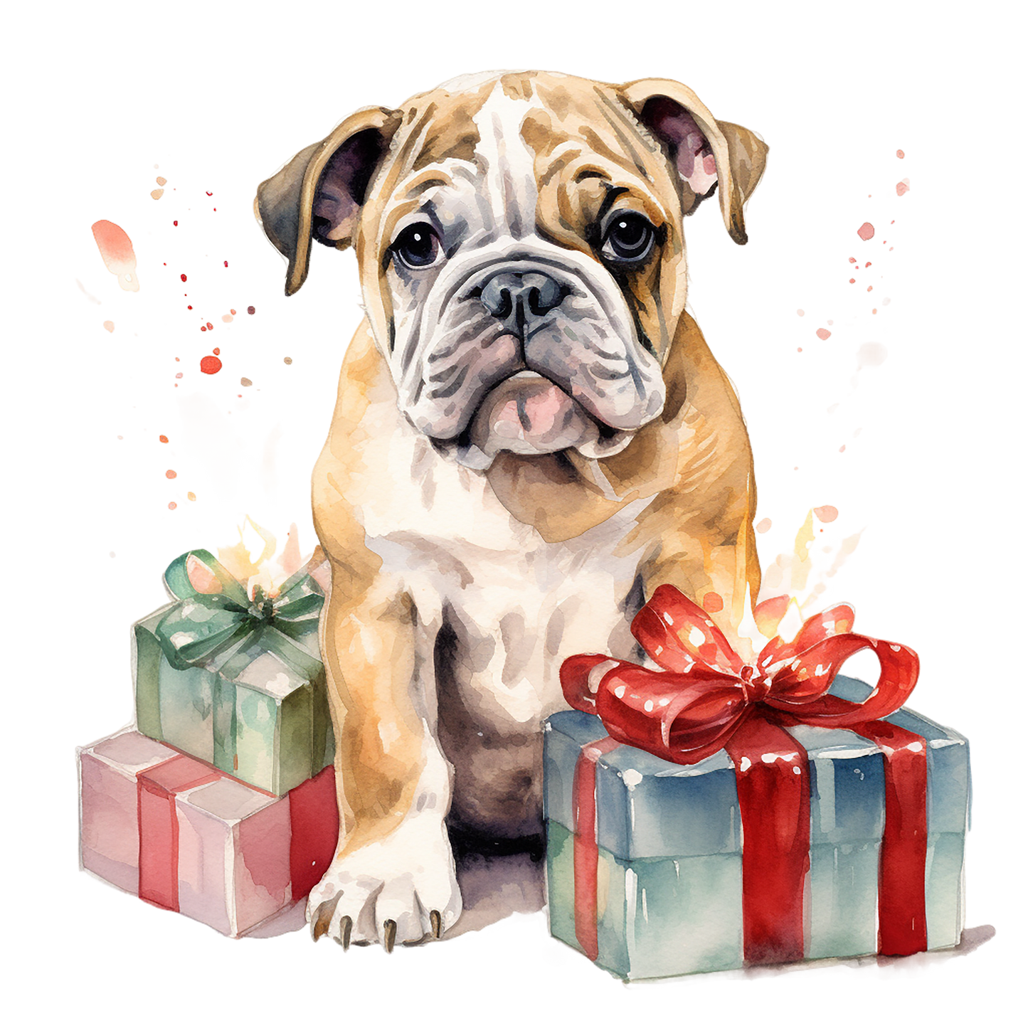 Englische Bulldogge Bügelbild Weihnachten #4