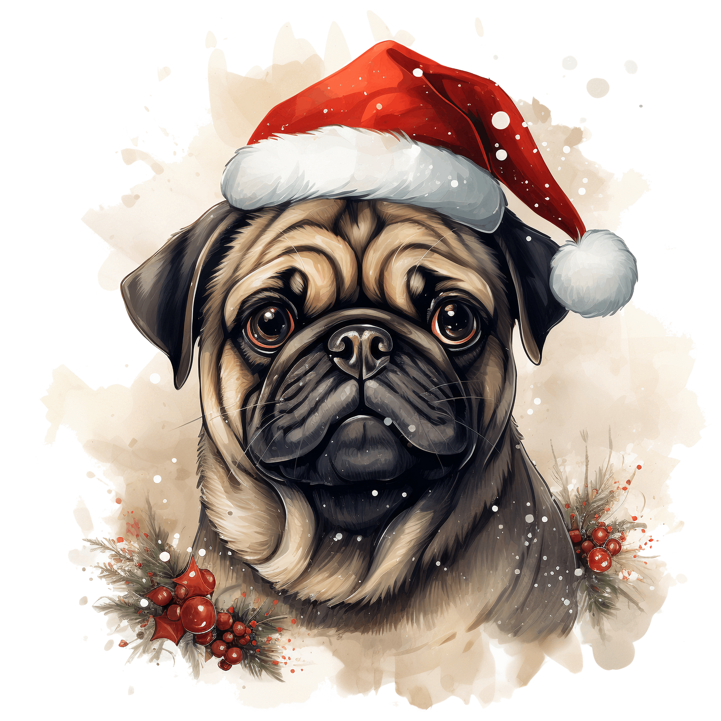 Mops Bügelbild Weihnachten #11