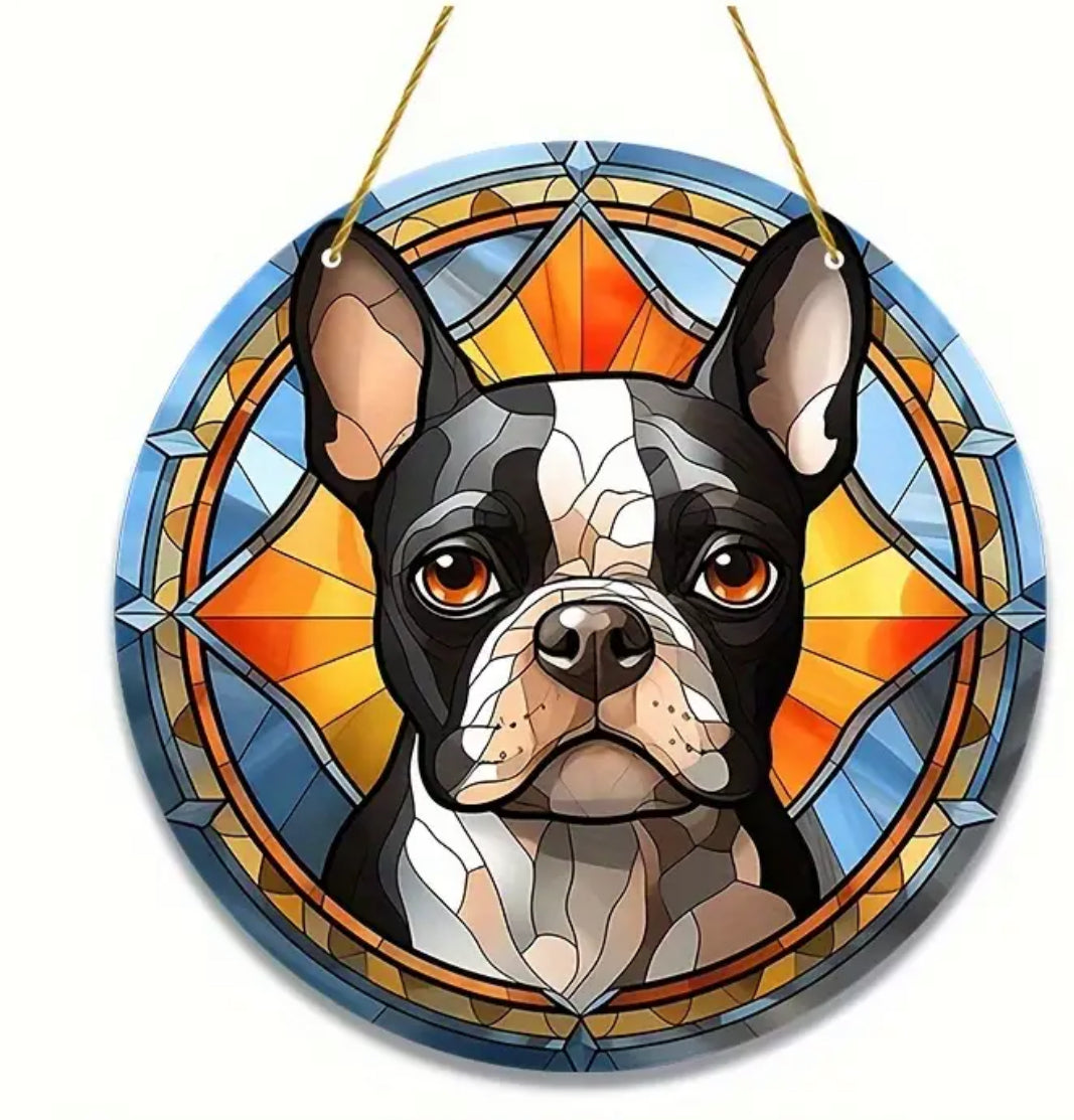 Französische Bulldogge Dekoschild / Dekoration / Sonnenfänger #17