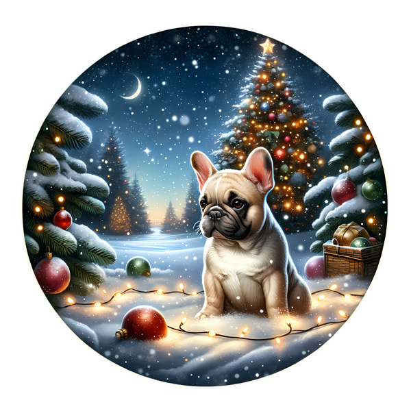 Französische Bulldogge Bügelbild Weihnachten #61