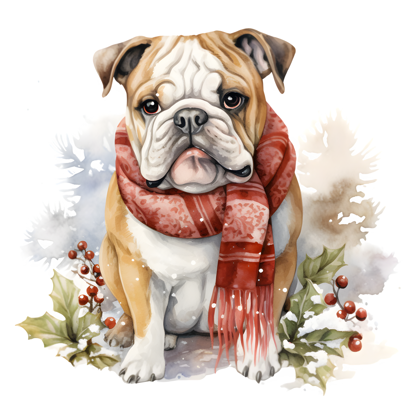 Englische Bulldogge Bügelbild Weihnachten #48