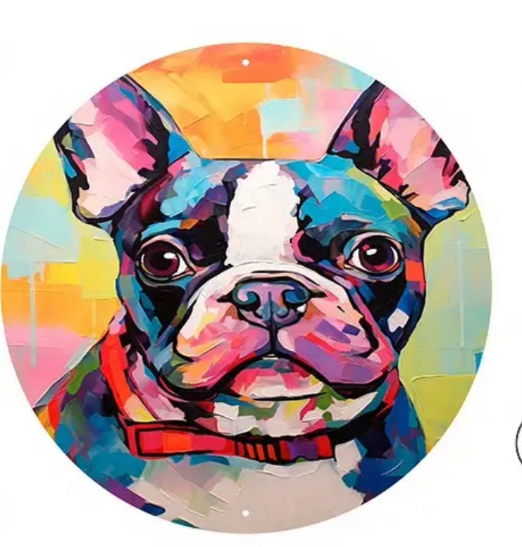Französische Bulldogge Türschild / Dekoschild / Blechschild #145- Sale