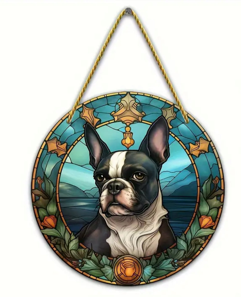 Boston Terrier Dekoschild / Dekoration/ Sonnenfänger #4- Sale