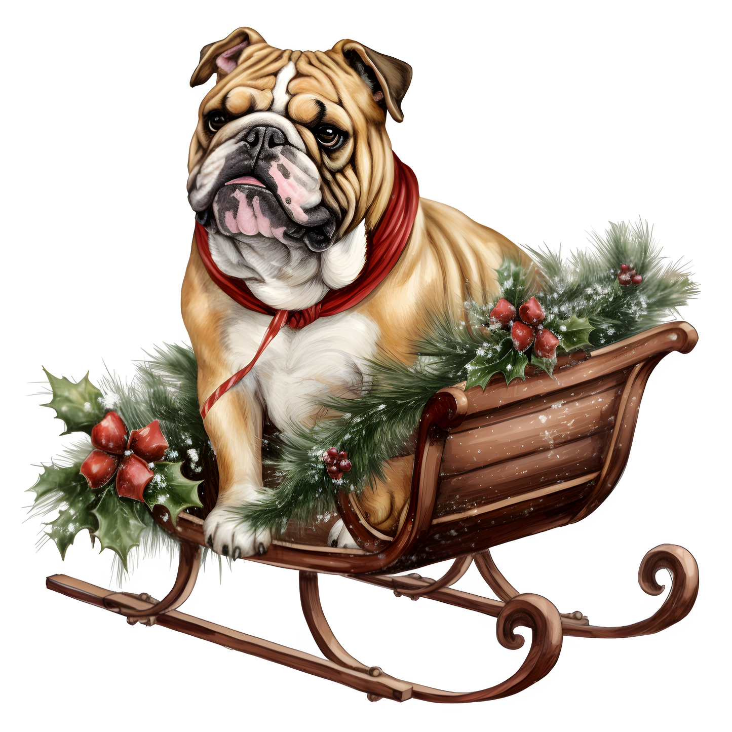 Englische Bulldogge Bügelbild Weihnachten #55