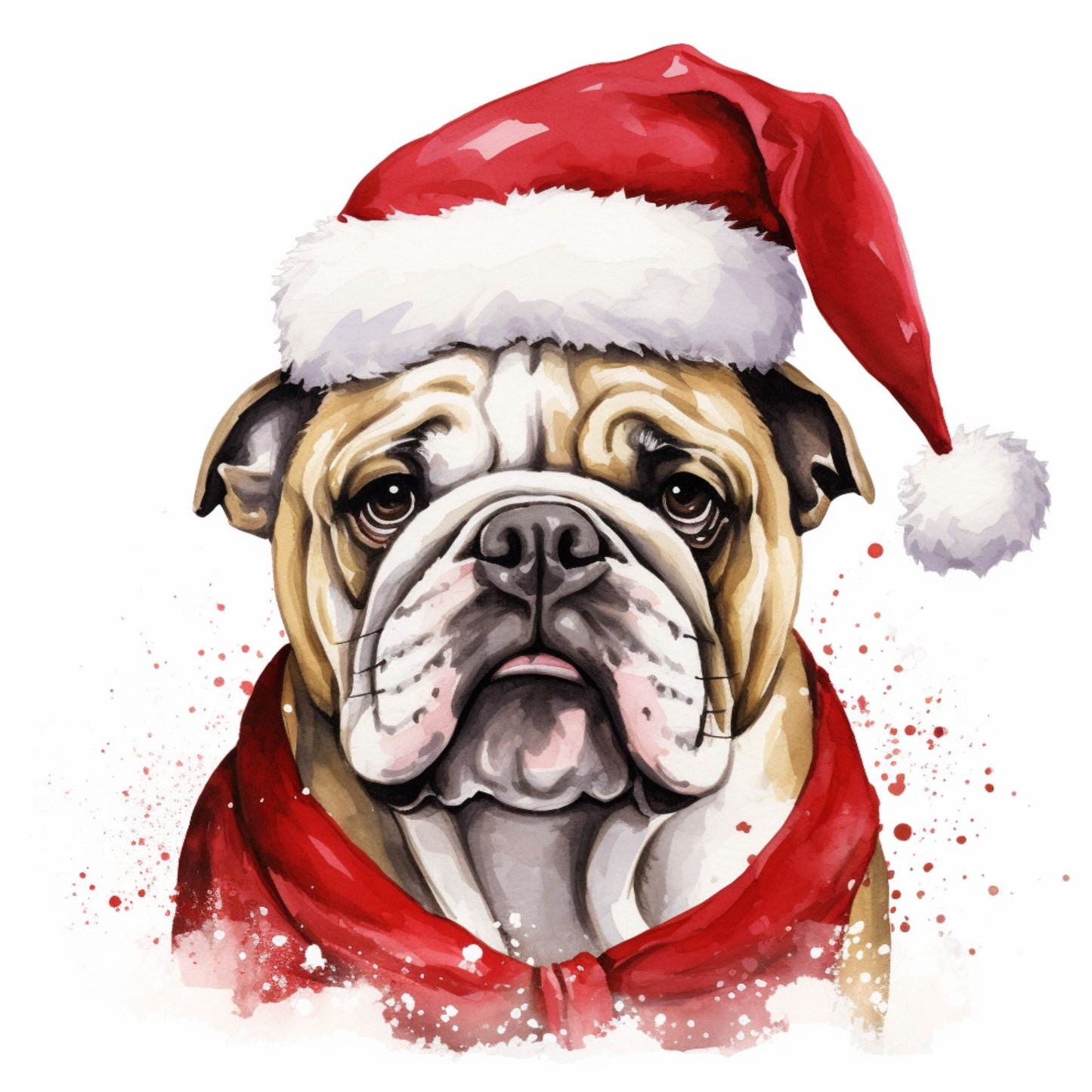 Englische Bulldogge Bügelbild Weihnachten #33