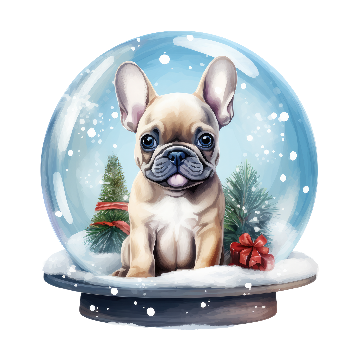 Französische Bulldogge Bügelbild Weihnachten #81