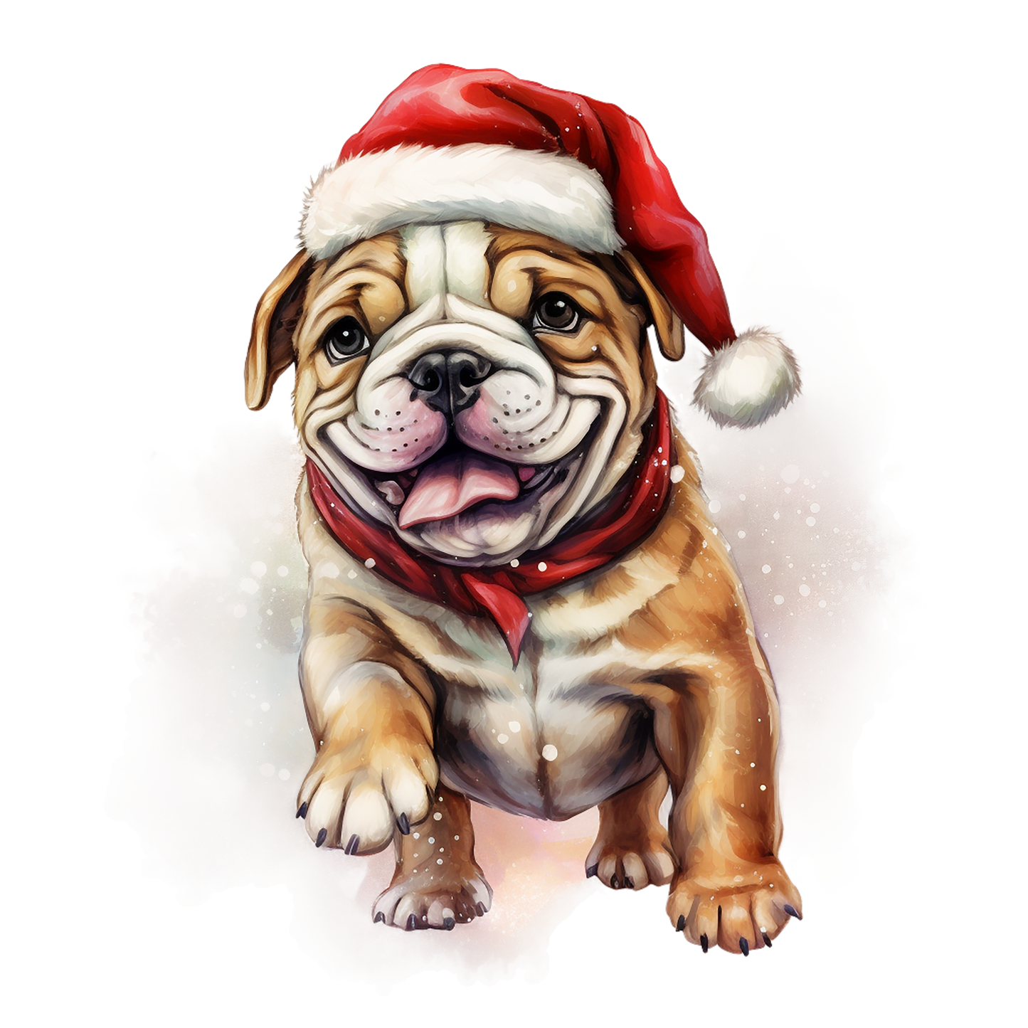 Englische Bulldogge Bügelbild Weihnachten #23
