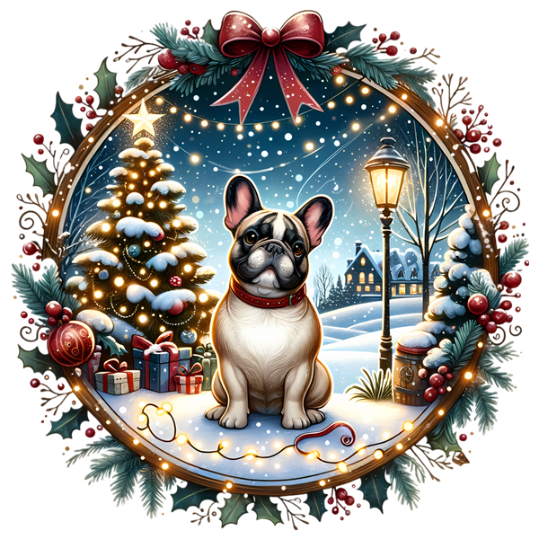 Französische Bulldogge Bügelbild Weihnachten #58