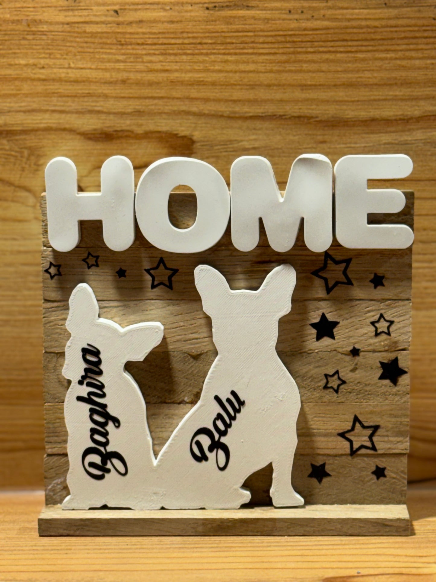 Französische Bulldogge Figur Dekoration Holz