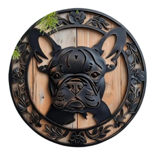 Französische Bulldogge Türschild / Dekoschild / Blechschild #9