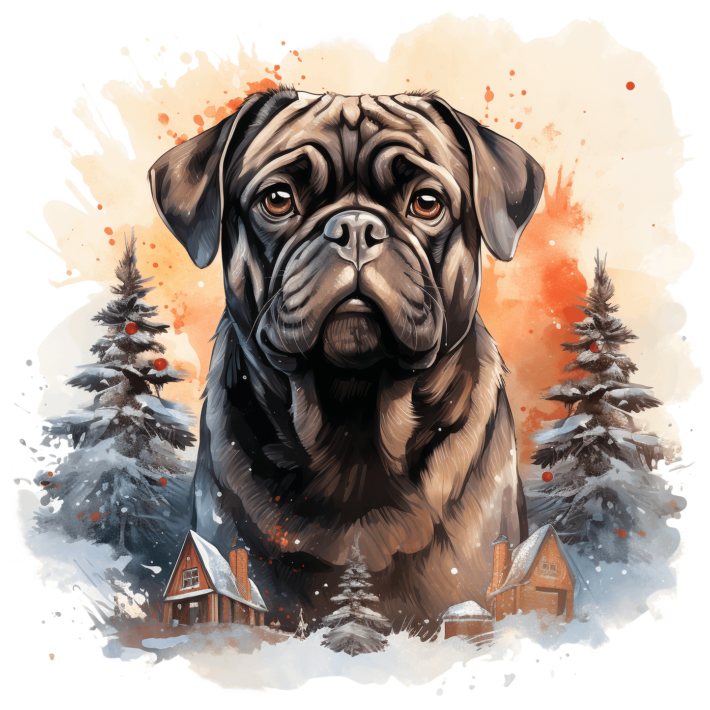 Mops Bügelbild Weihnachten #5