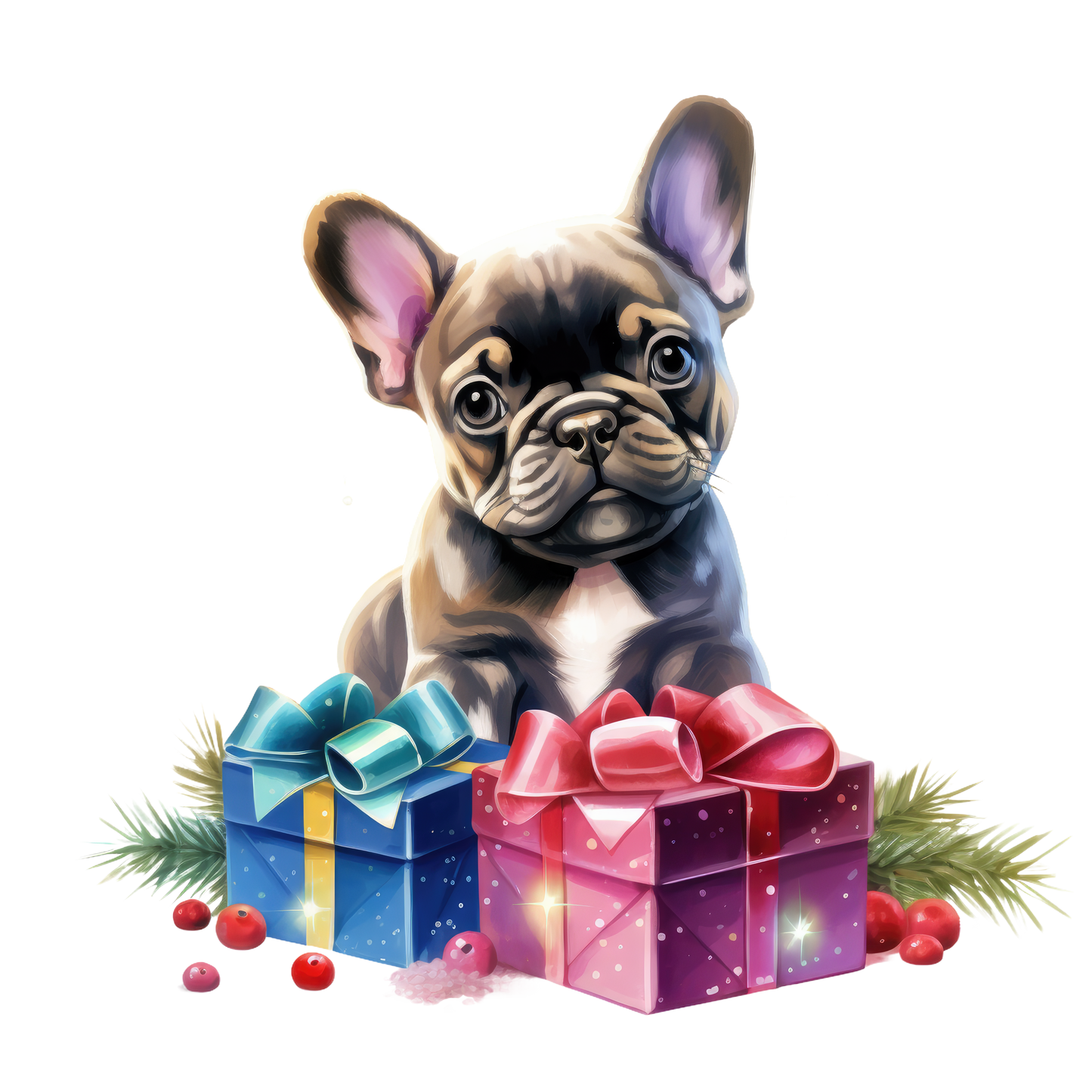 Französische Bulldogge Bügelbild Weihnachten #93