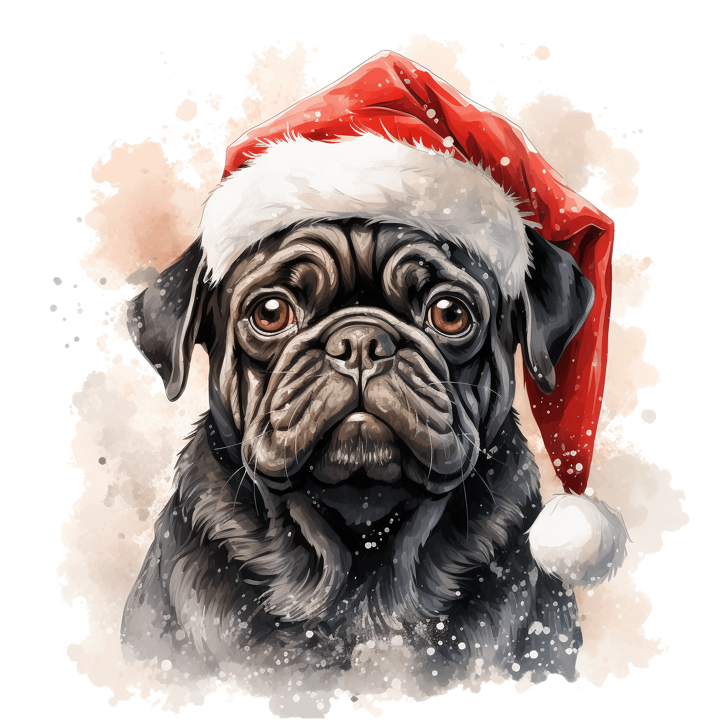 Mops Bügelbild Weihnachten #19