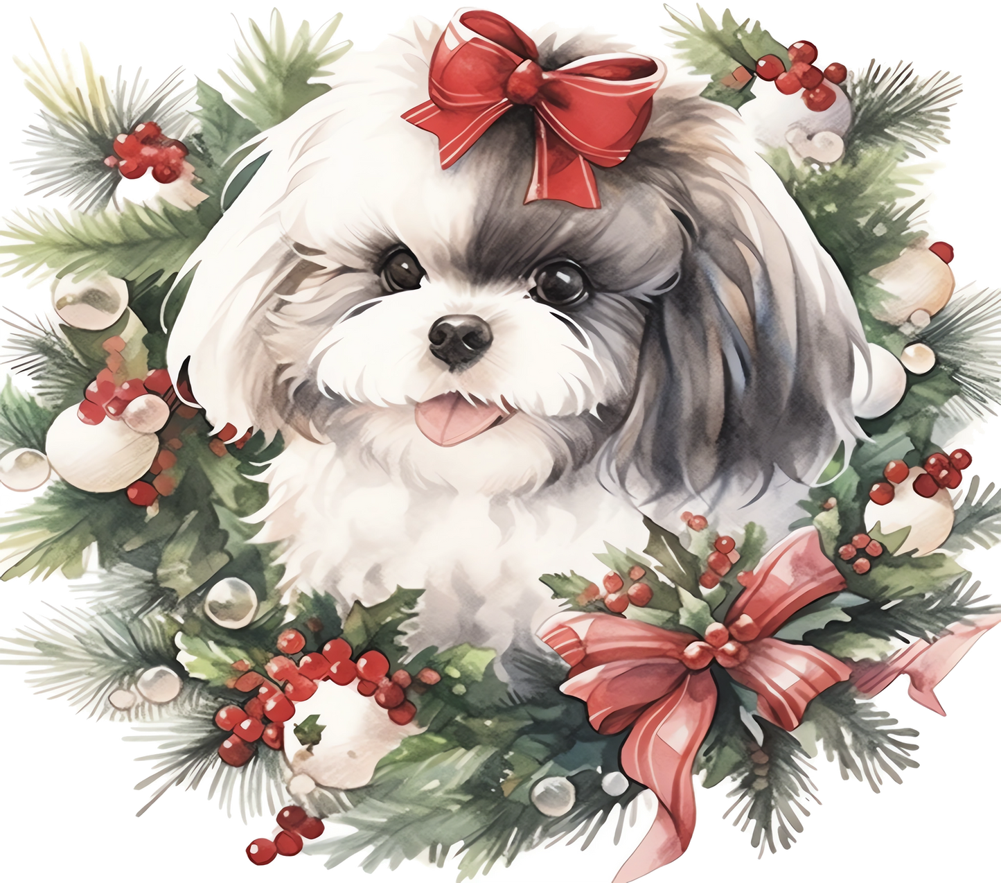 Shih Tzu Bügelbild Weihnachten #1