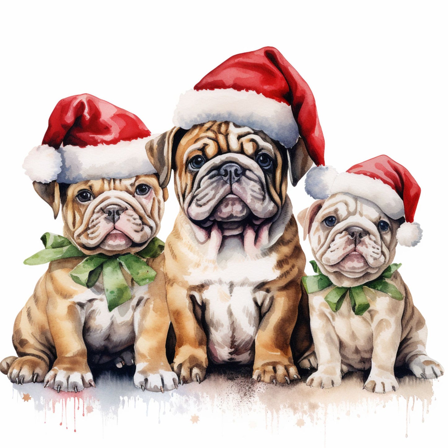Englische Bulldogge Bügelbild Weihnachten #39