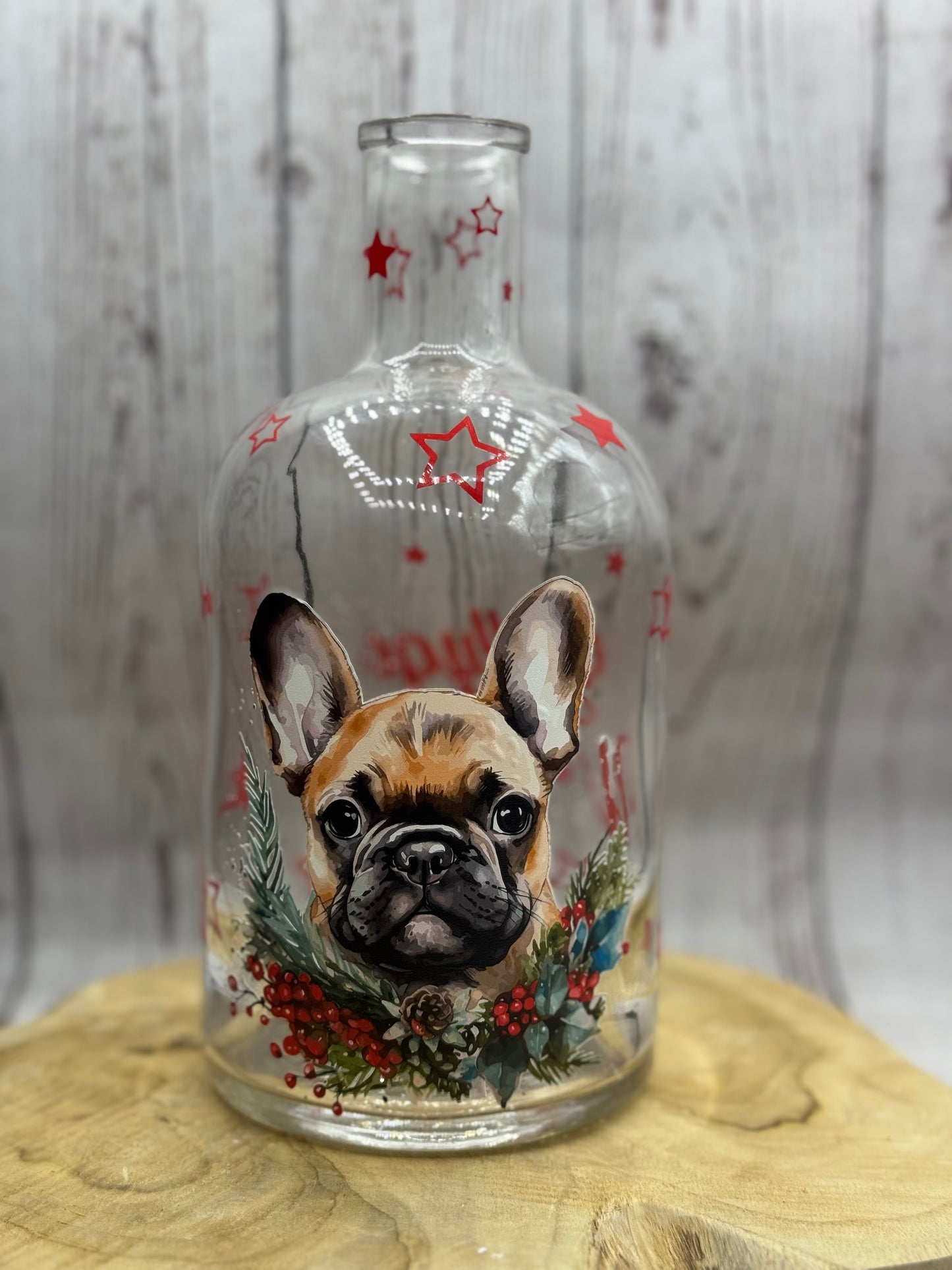 Französische Bulldogge Flasche Weihnachten sofort versandbereit - Sale
