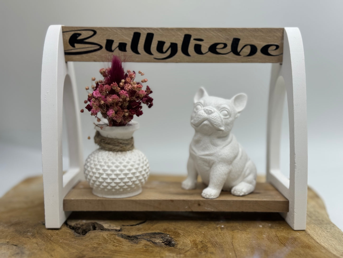 Französische Bulldogge Figur Dekoration Holz