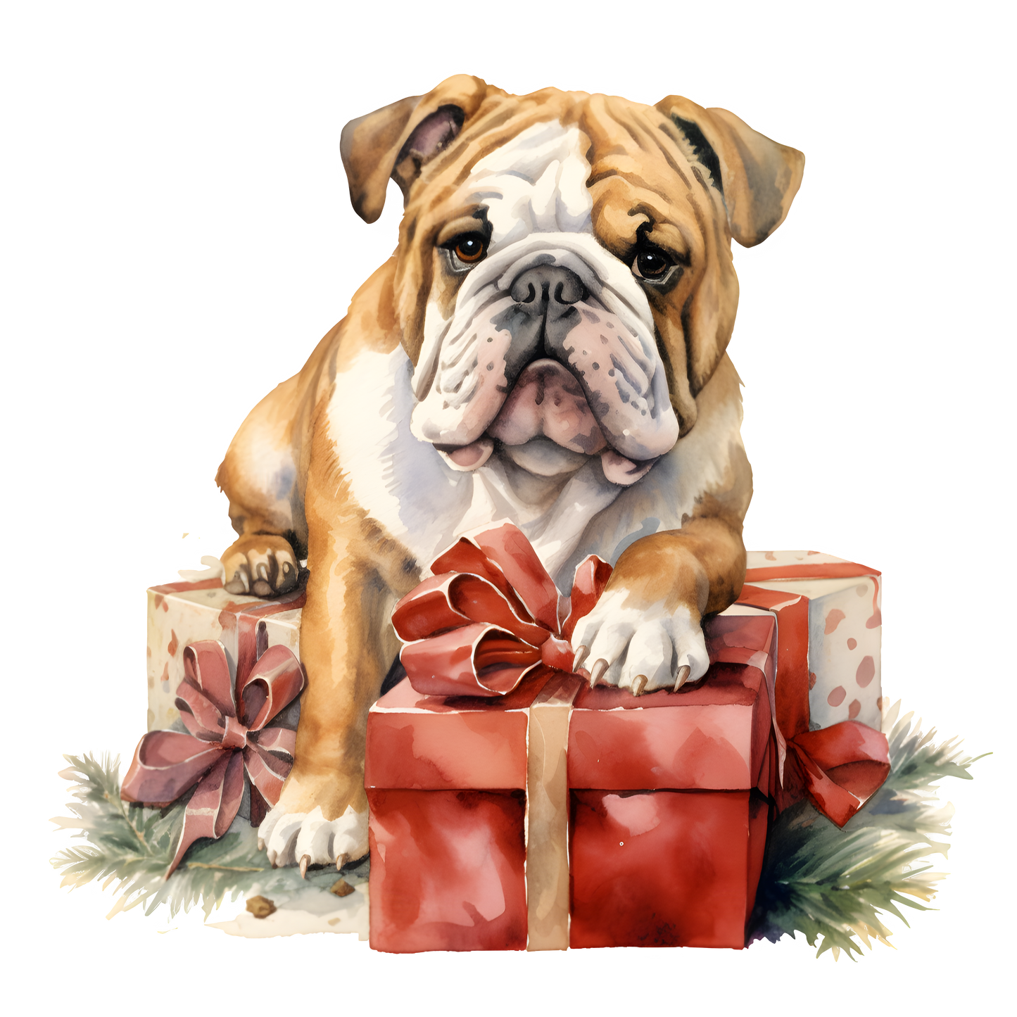 Englische Bulldogge Bügelbild Weihnachten #50