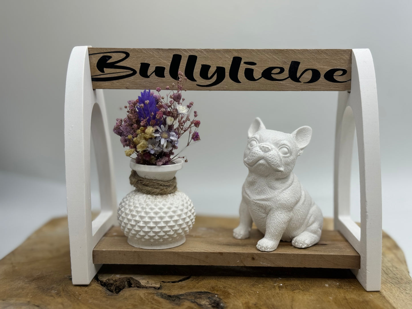 Französische Bulldogge Figur Dekoration Holz