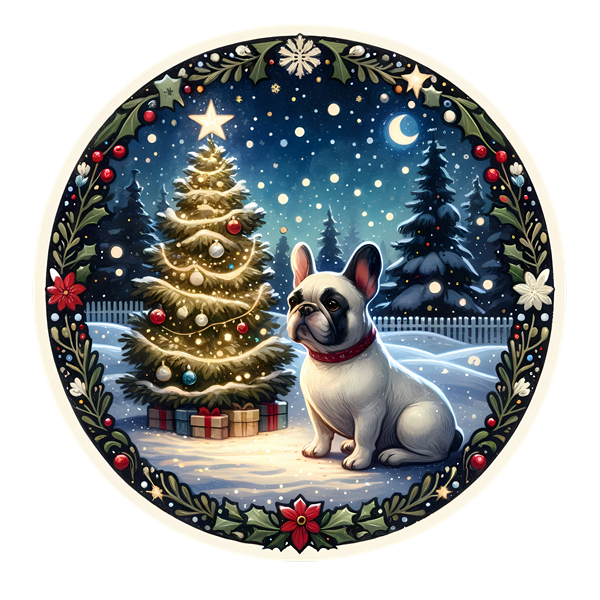 Französische Bulldogge Bügelbild Weihnachten #56