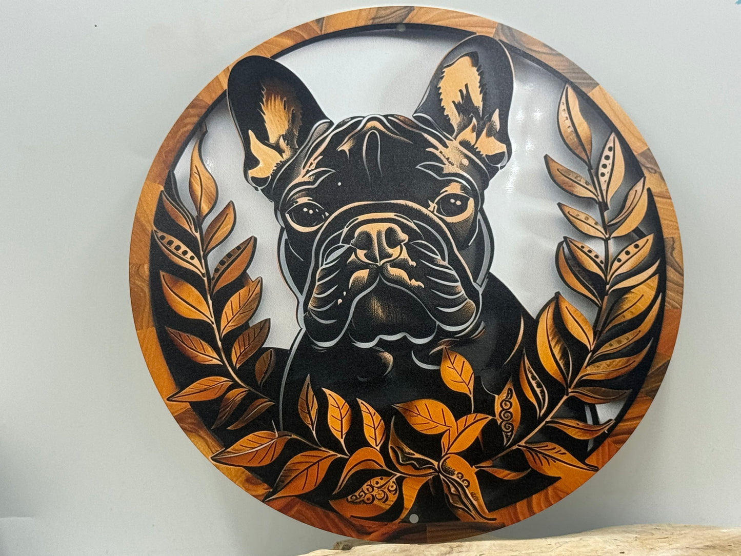 Französische Bulldogge Türschild / Dekoschild / Blechschild #107
