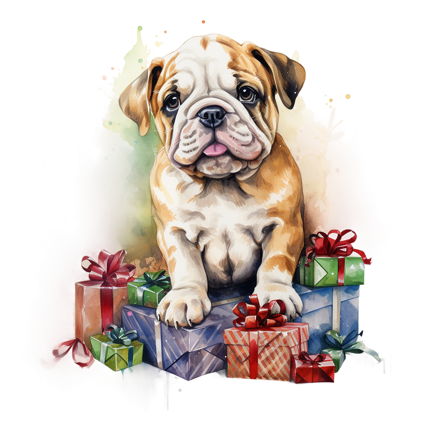 Englische Bulldogge Bügelbild Weihnachten #27