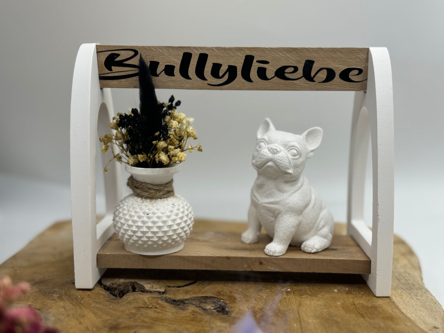 Französische Bulldogge Figur Dekoration Holz