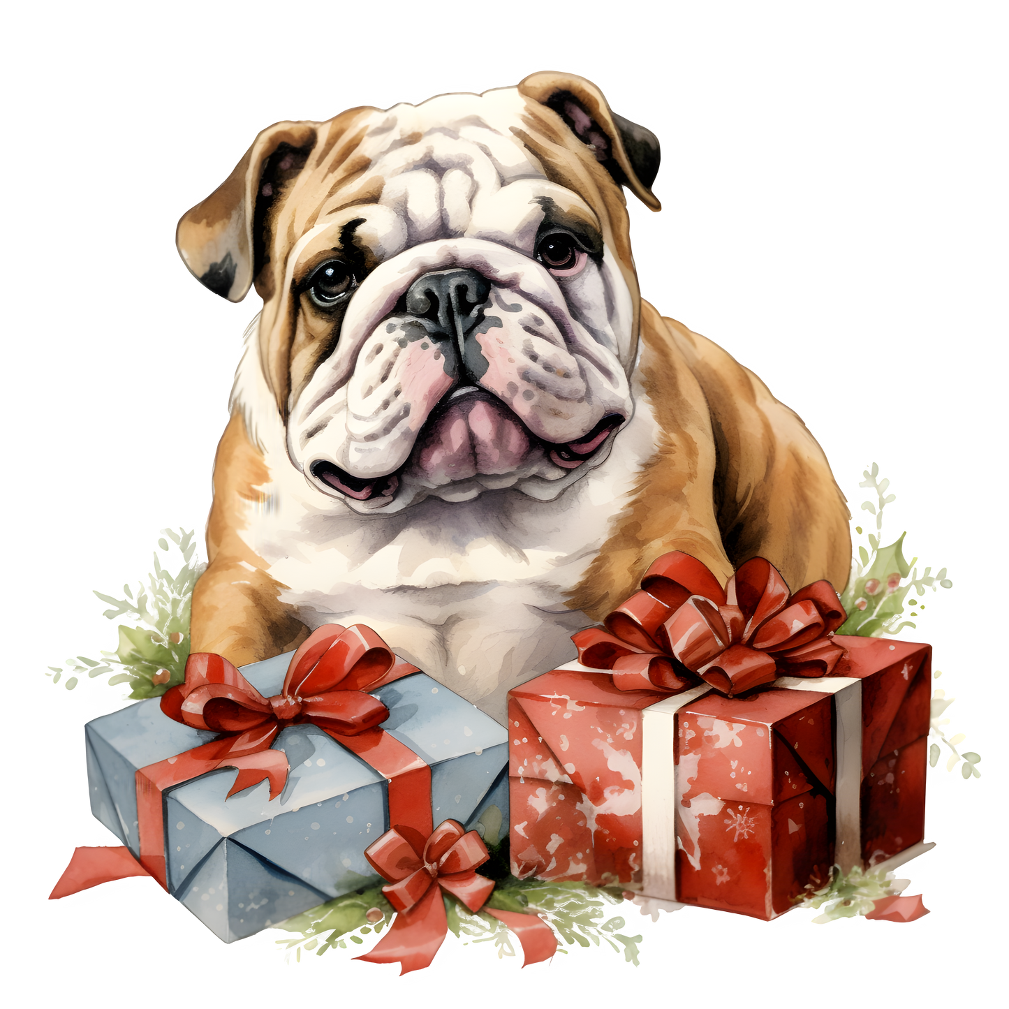 Englische Bulldogge Bügelbild Weihnachten #51