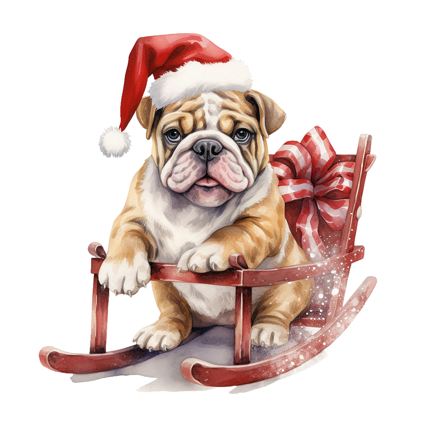 Englische Bulldogge Bügelbild Weihnachten #26