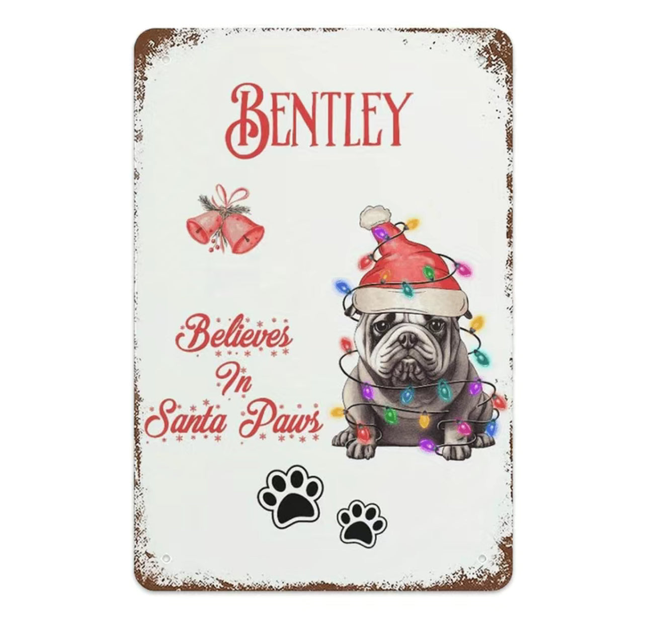 Englische Bulldogge Türschild / Dekoschild / Blechschild #3 - Sale