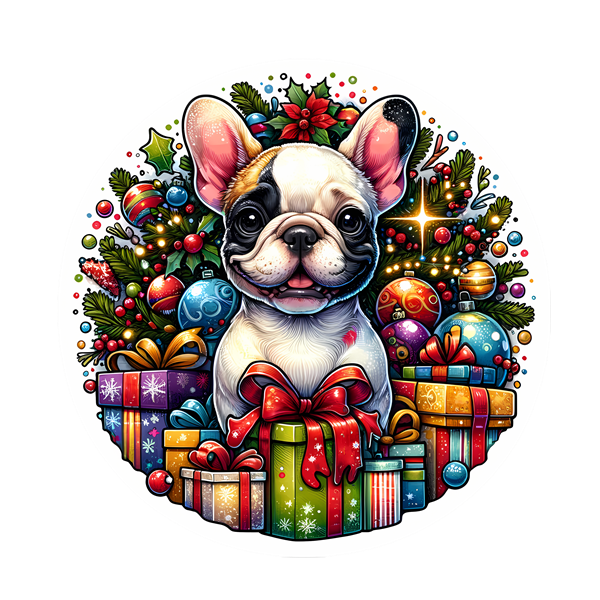 Französische Bulldogge Bügelbild Weihnachten #75