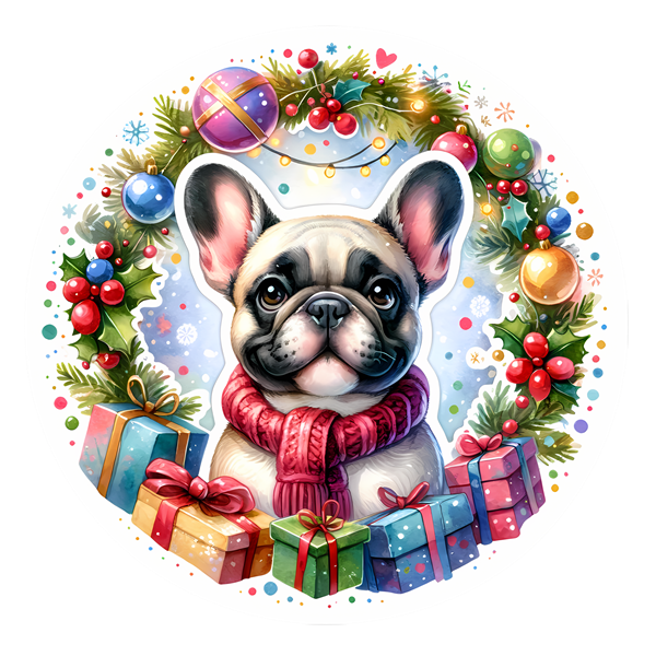 Französische Bulldogge Bügelbild Weihnachten #68
