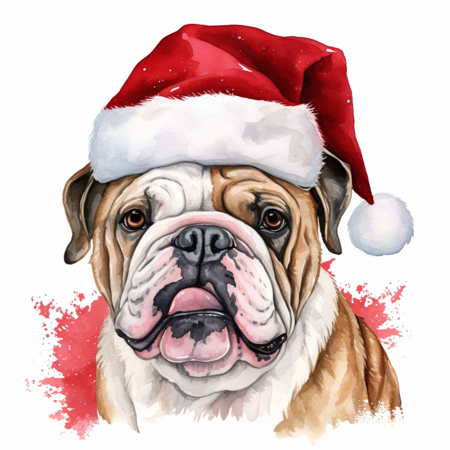 Englische Bulldogge Bügelbild Weihnachten #28
