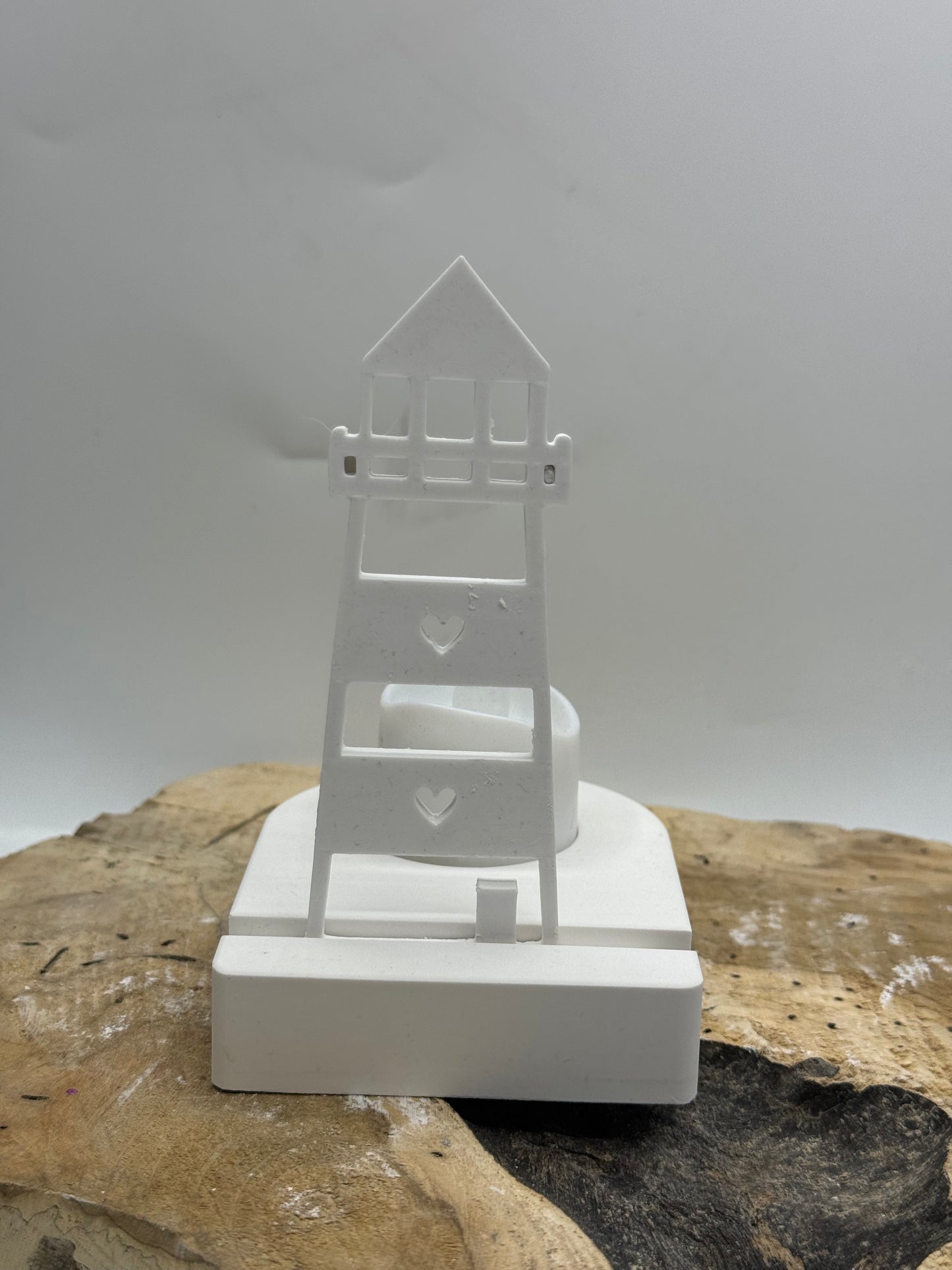 Teelichthalter mit Einschieber Leuchtturm