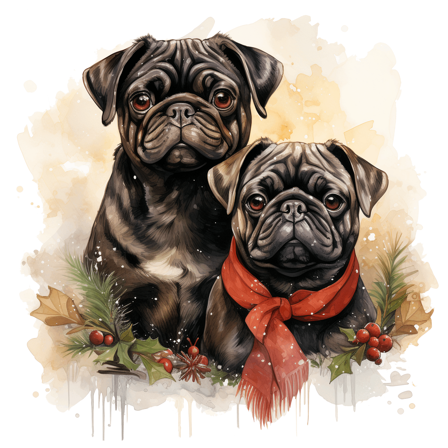 Mops Bügelbild Weihnachten #15