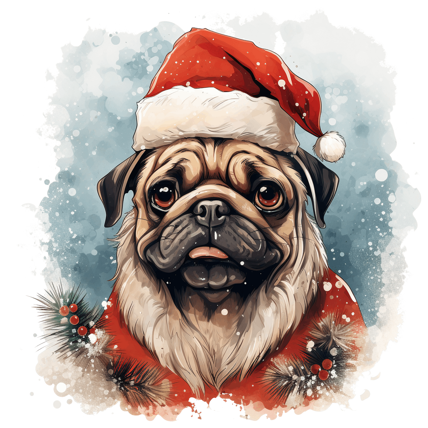 Mops Bügelbild Weihnachten #7