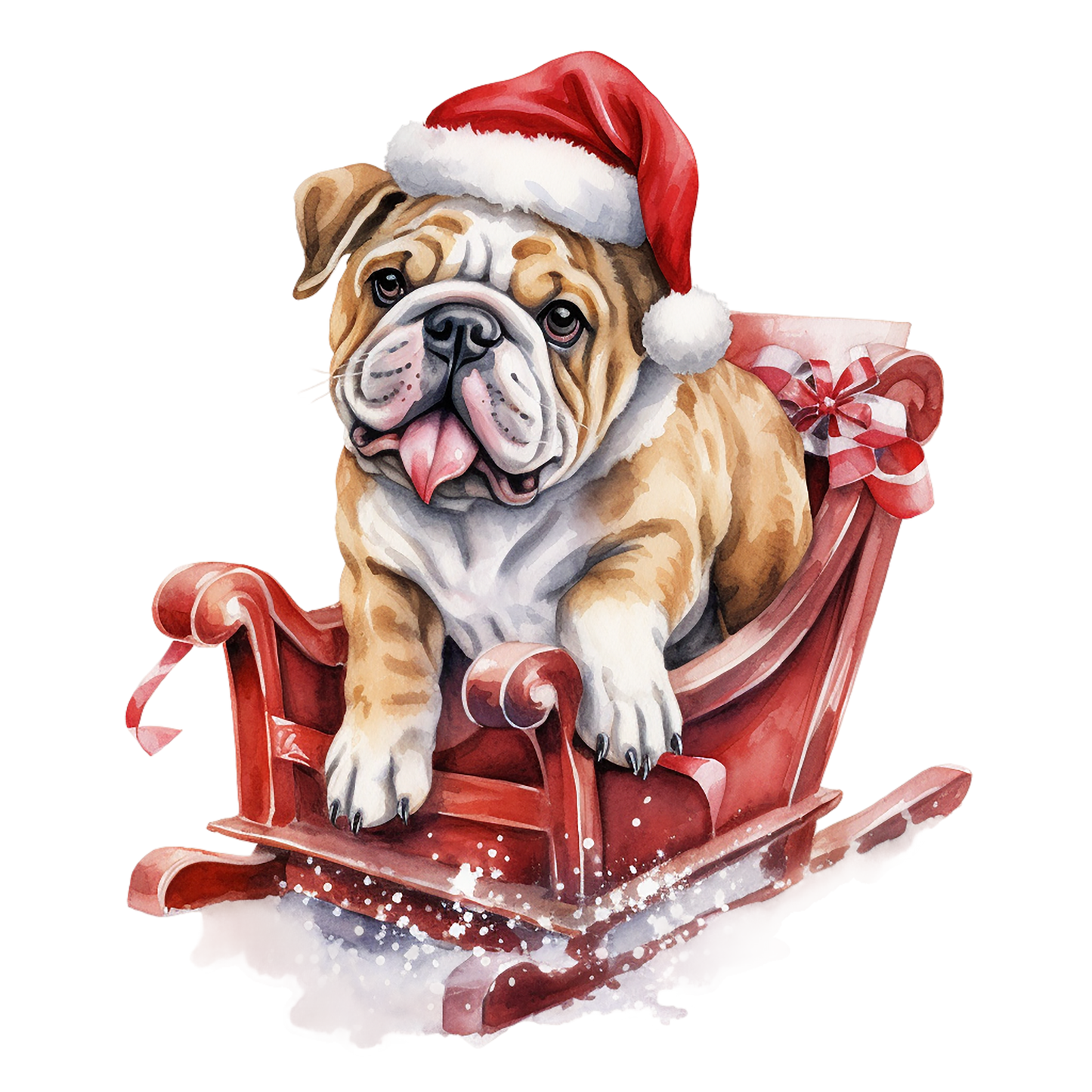 Englische Bulldogge Bügelbild Weihnachten #25
