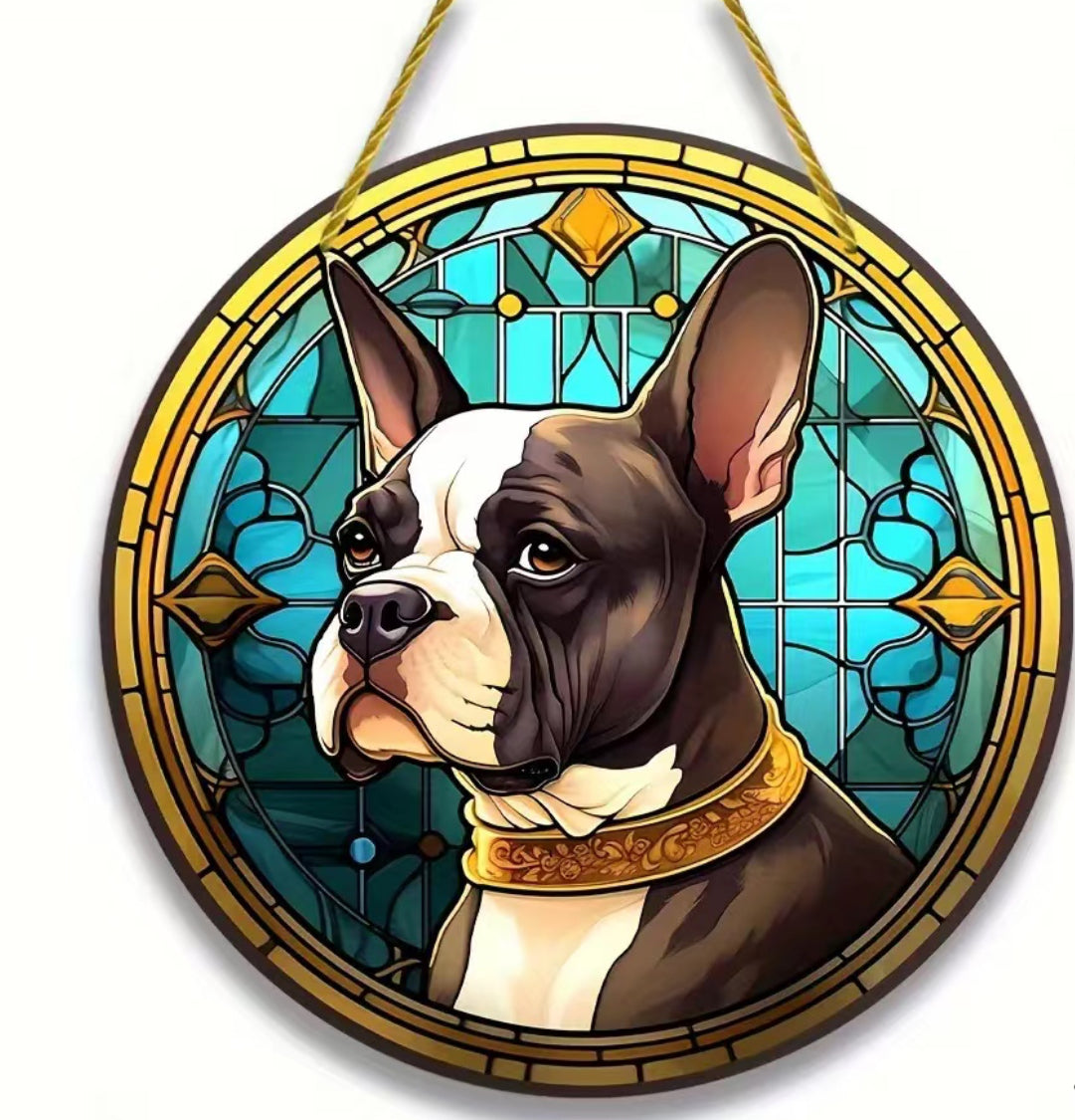 Boston Terrier Dekoschild / Dekoration / Sonnenfänger #2- Sale