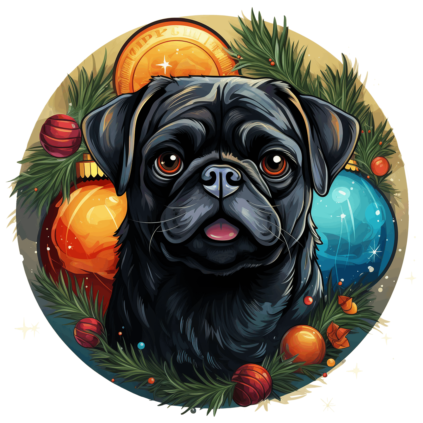 Mops Bügelbild Weihnachten #16