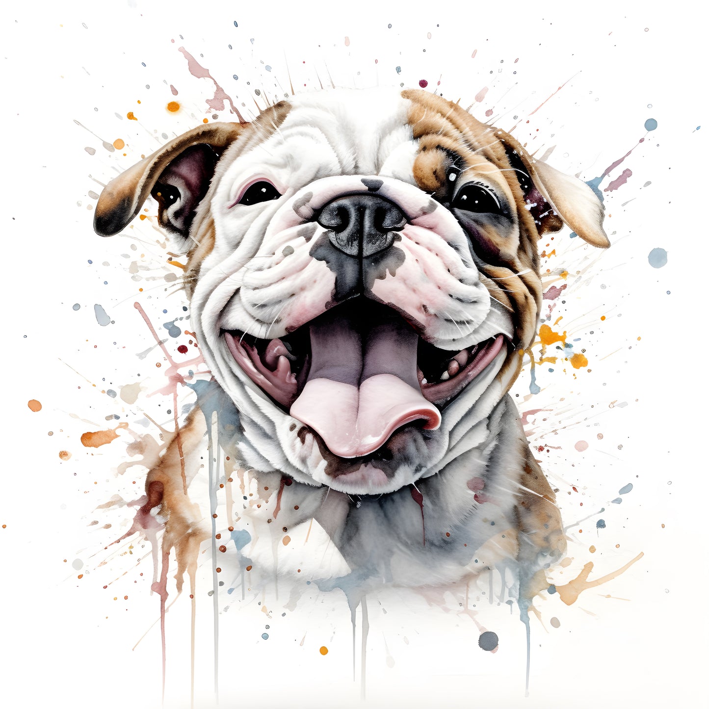 Englische Bulldogge Bügelbild Watercolor #2