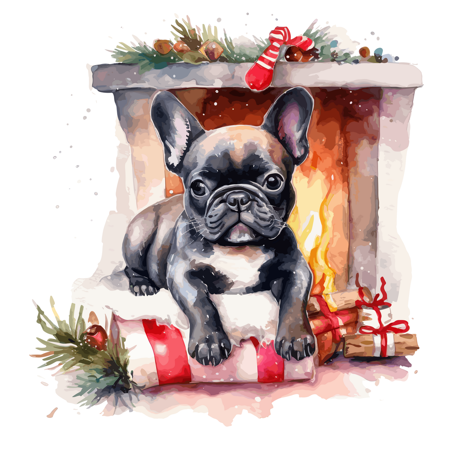 Französische Bulldogge Bügelbild Weihnachten #7