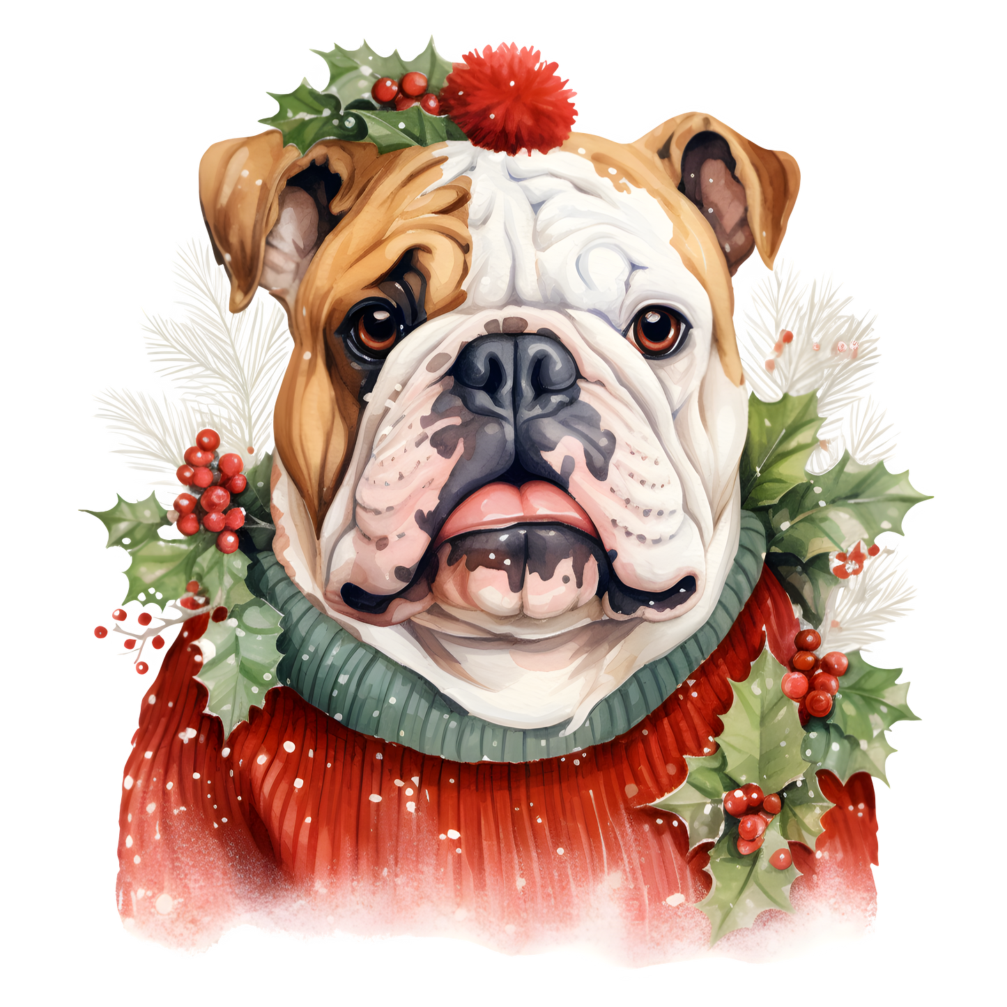 Englische Bulldogge Bügelbild Weihnachten #53