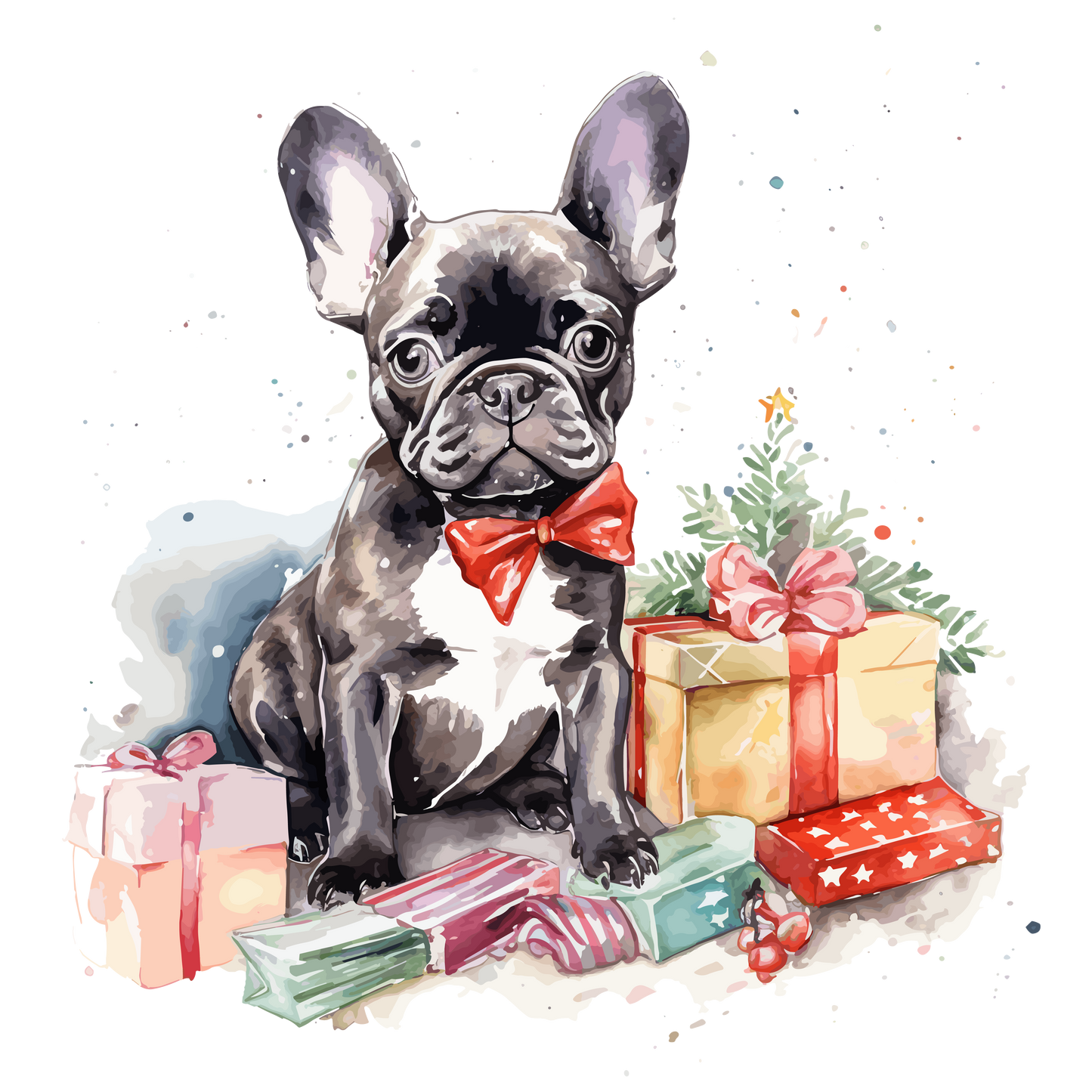 Französische Bulldogge Bügelbild Weihnachten #4