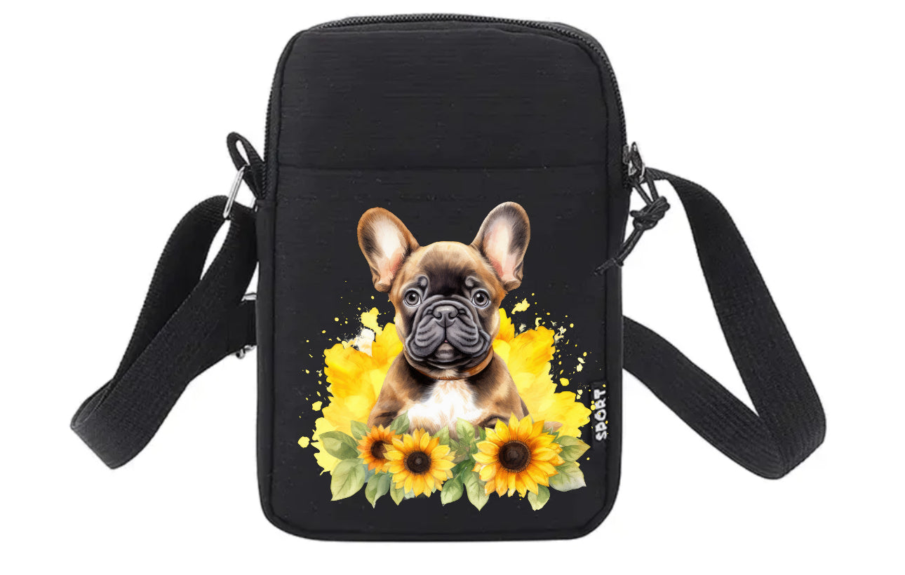 Französische Bulldogge Tasche / Umhängetasche Floral #6