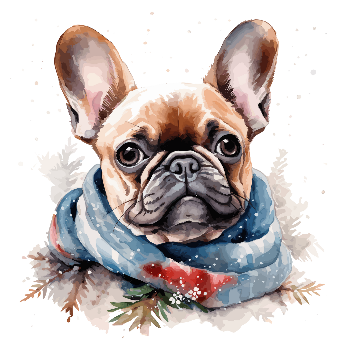 Französische Bulldogge Bügelbild Weihnachten #11