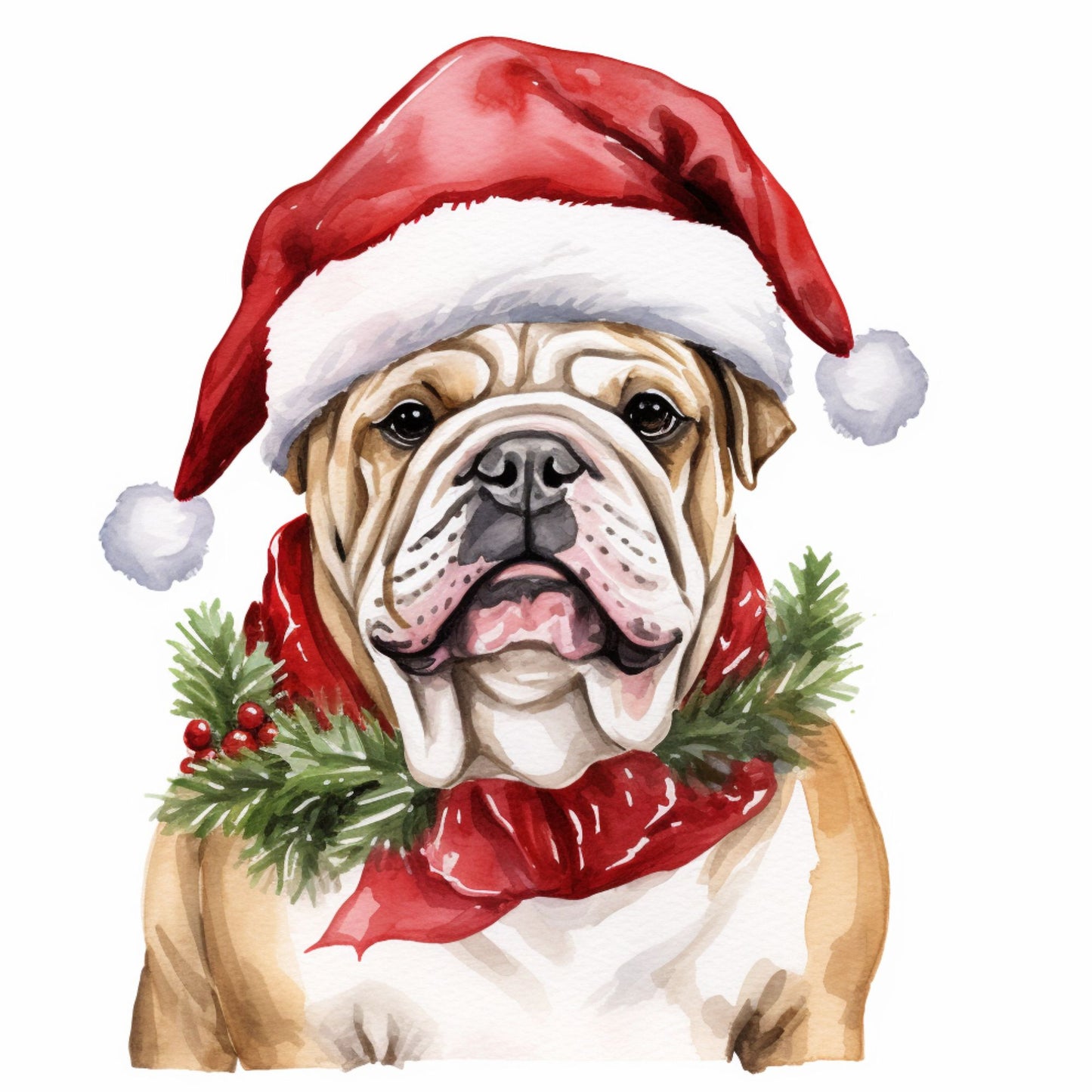 Englische Bulldogge Bügelbild Weihnachten #29