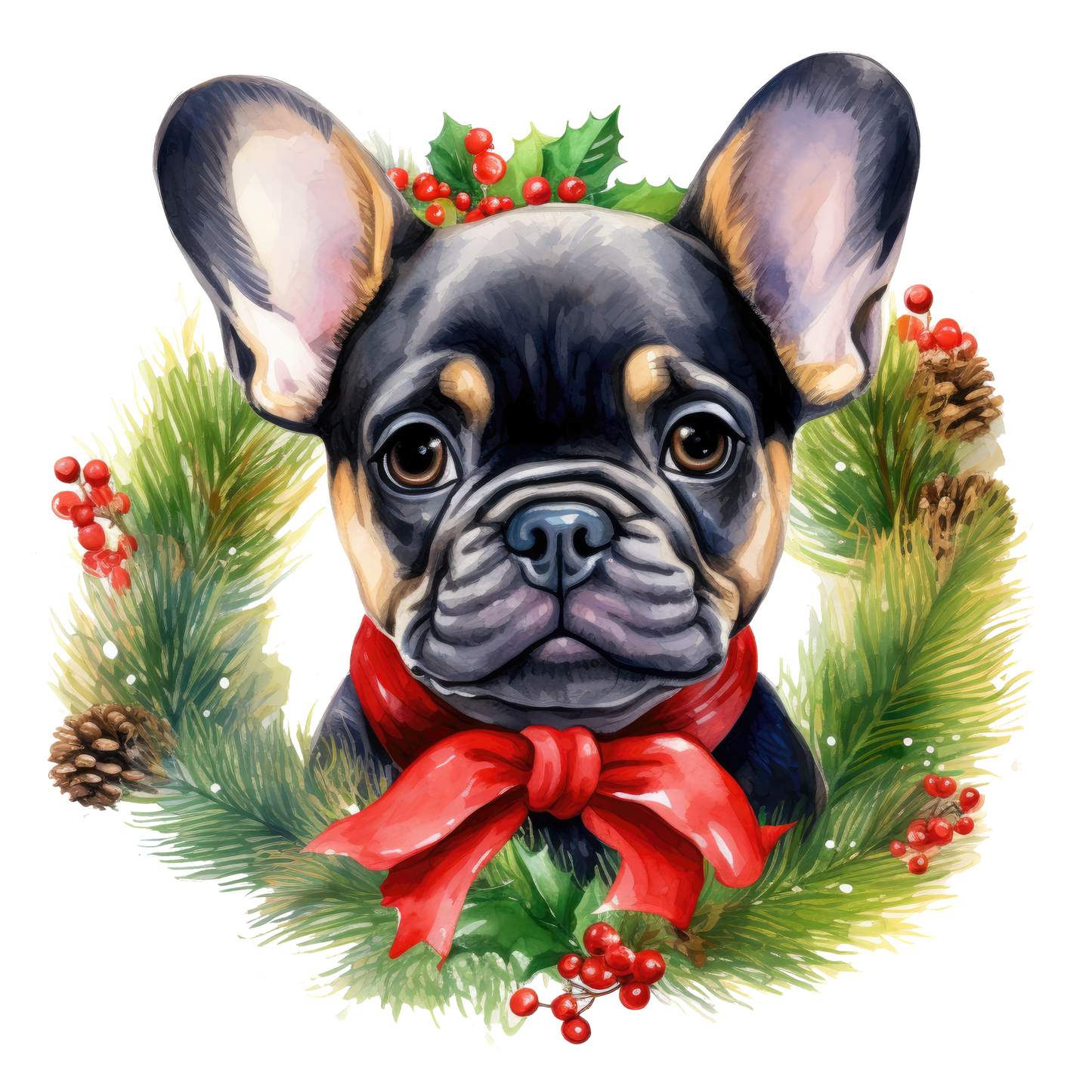 Französische Bulldogge Bügelbild Weihnachten #101