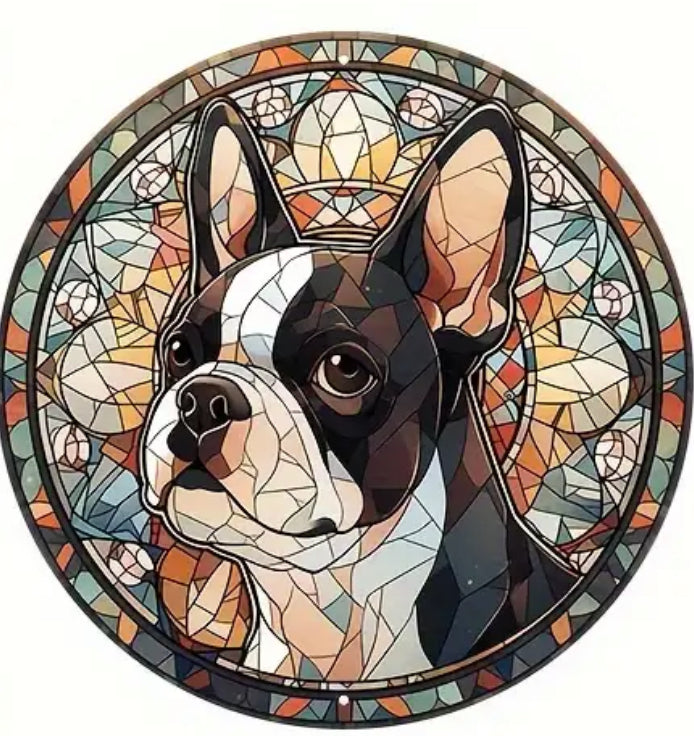 Boston Terrier Türschild / Dekoschild / Blechschild #8 - Sale