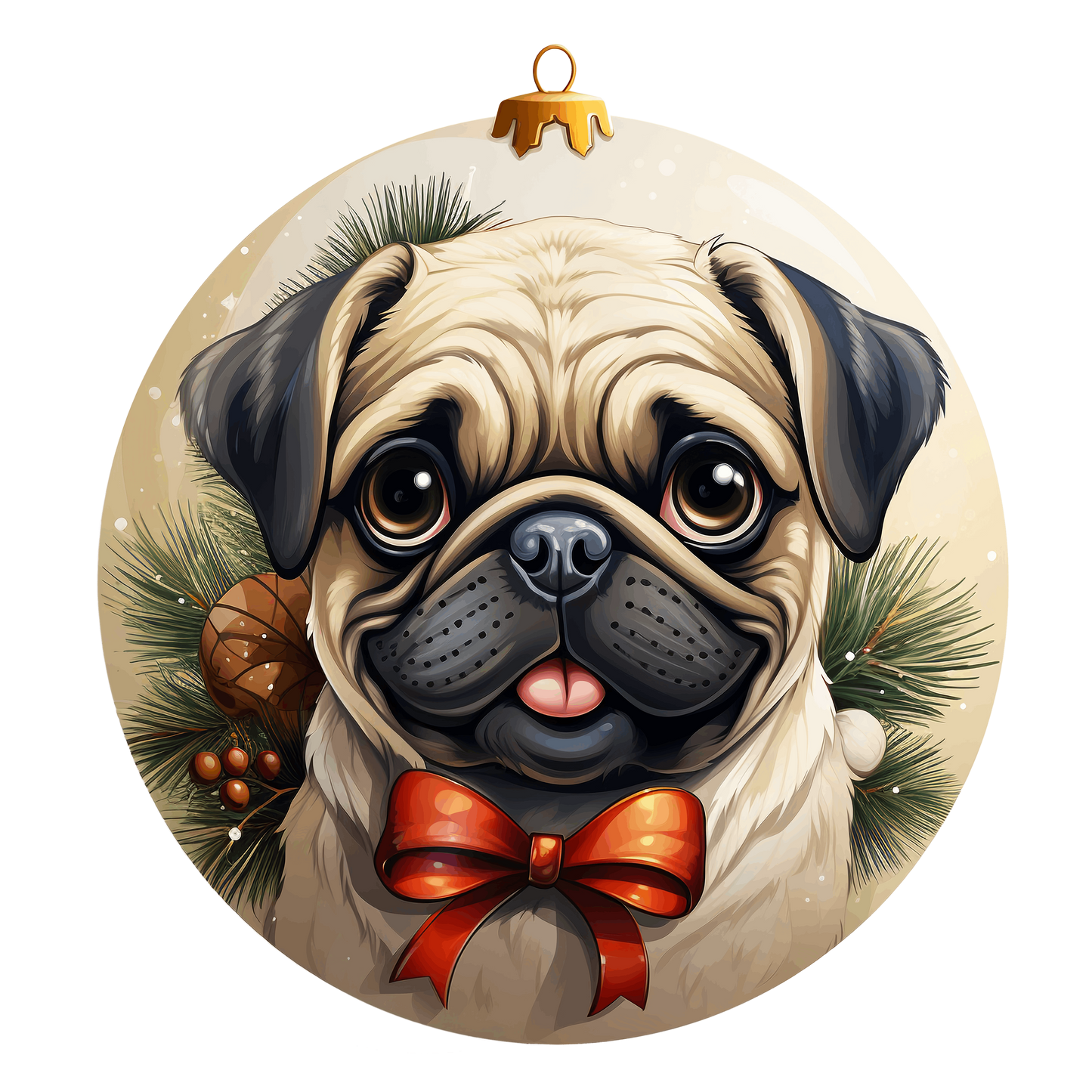 Mops Bügelbild Weihnachten #21