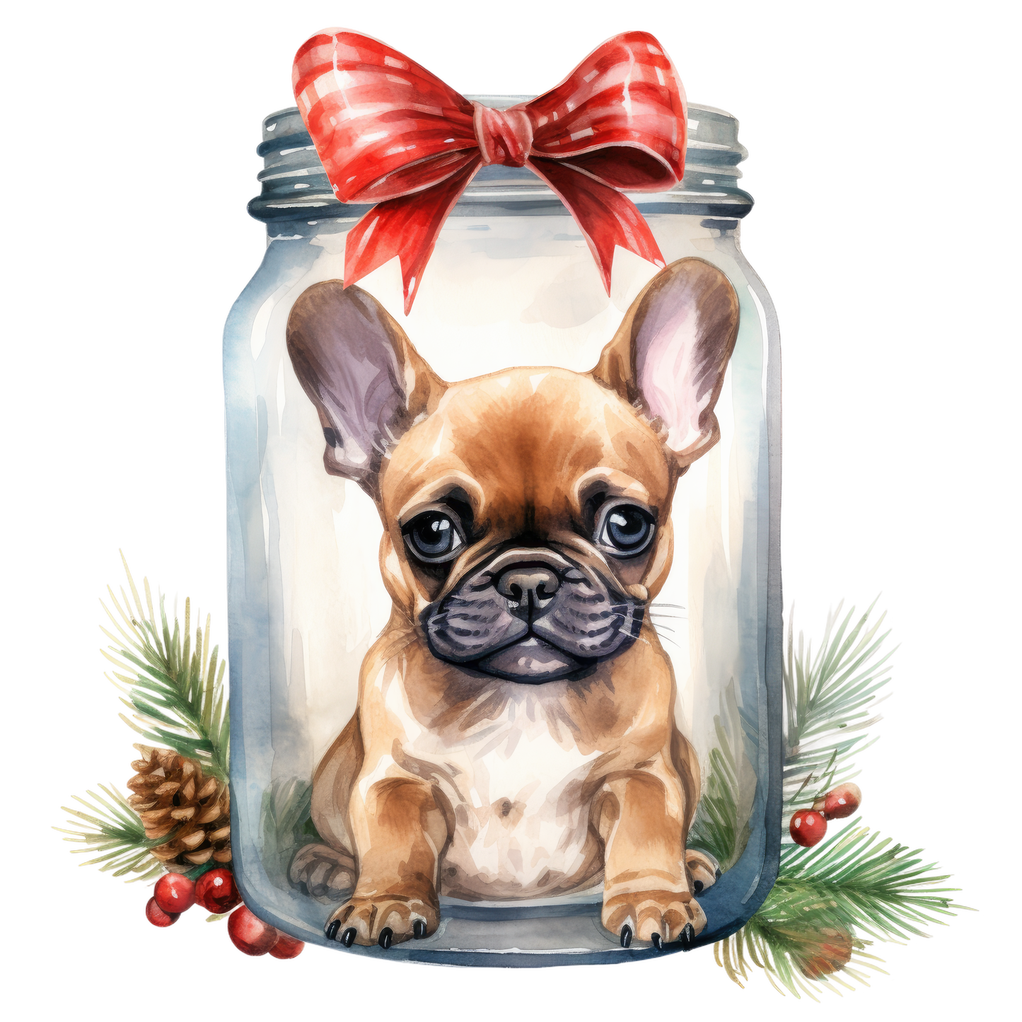 Französische Bulldogge Bügelbild Weihnachten #103
